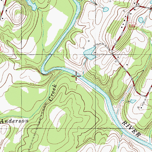 Topographic Map of Anderson Creek, NC