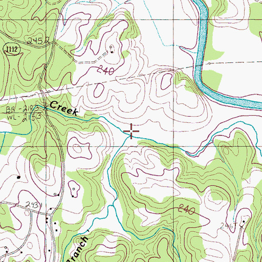 Topographic Map of Arrowood Branch, SC