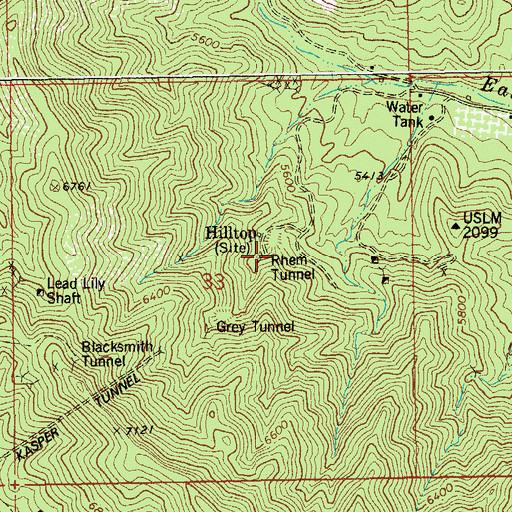 Topographic Map of Rhem Tunnel, AZ