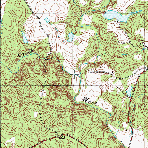 Topographic Map of Barnes Mill Creek, NC