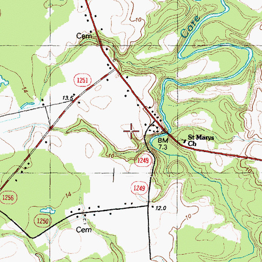 Topographic Map of Bear Branch, NC