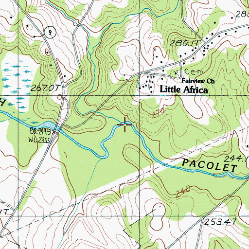 Topographic Map of Bear Creek, SC