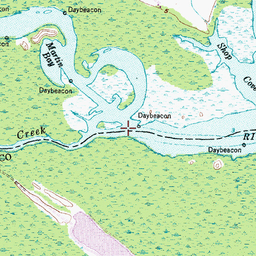 Topographic Map of Bear Creek, NC