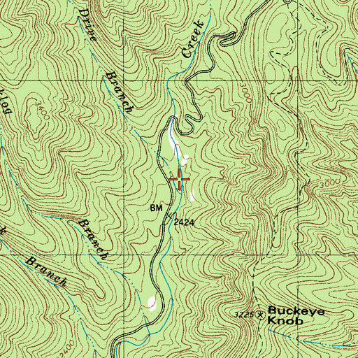 Topographic Map of Bear Drive Branch, NC
