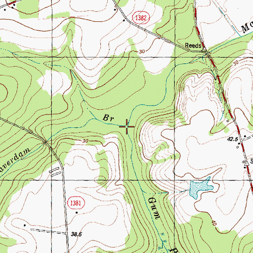 Topographic Map of Beaverdam Branch, NC