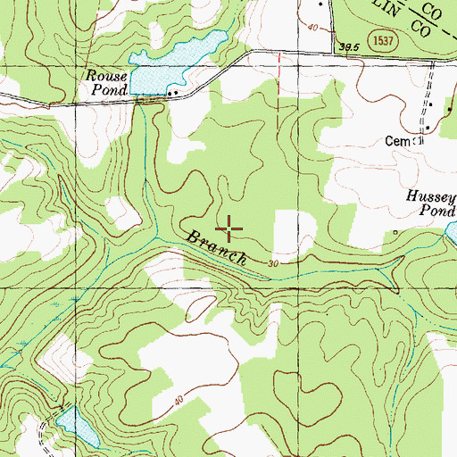 Topographic Map of Beaverdam Branch, NC