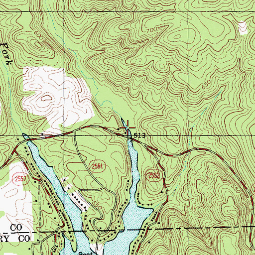 Topographic Map of Beaverdam Creek, NC