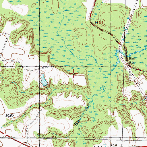 Topographic Map of Beaverdam Creek, NC