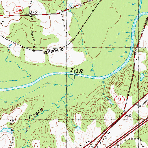 Topographic Map of Biddie Toe Creek, NC