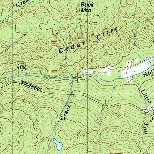 Topographic Map of Big Fall Creek, NC