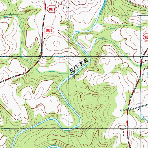 Topographic Map of Big Harris Creek, NC