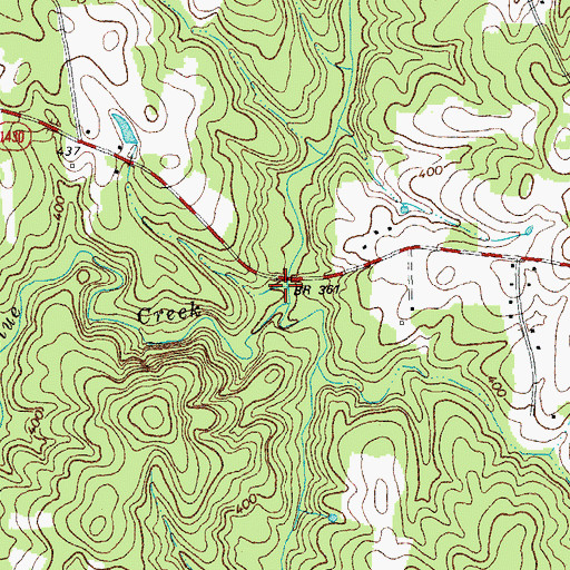 Topographic Map of Blue Creek, NC