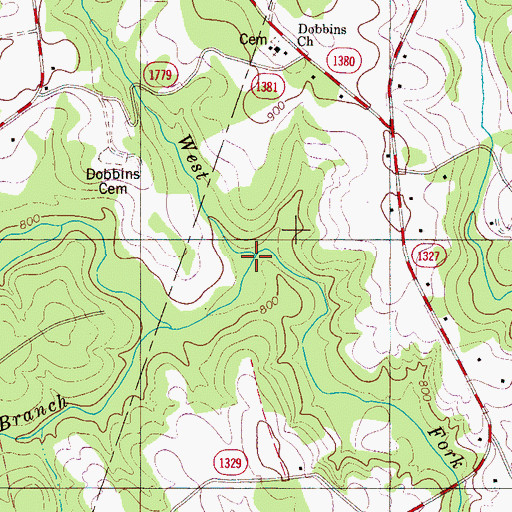 Topographic Map of Buck Branch, NC