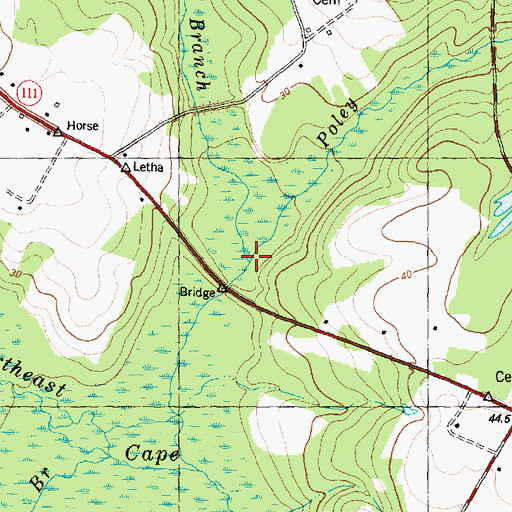 Topographic Map of Buck Marsh Branch, NC