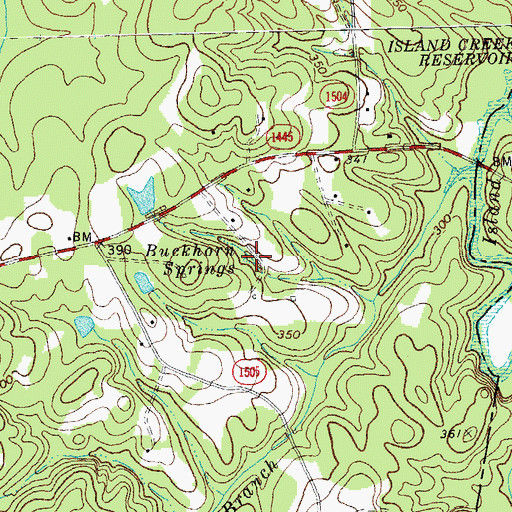 Topographic Map of Buckhorn Springs, NC