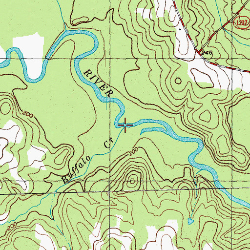 Topographic Map of Buffalo Creek, NC