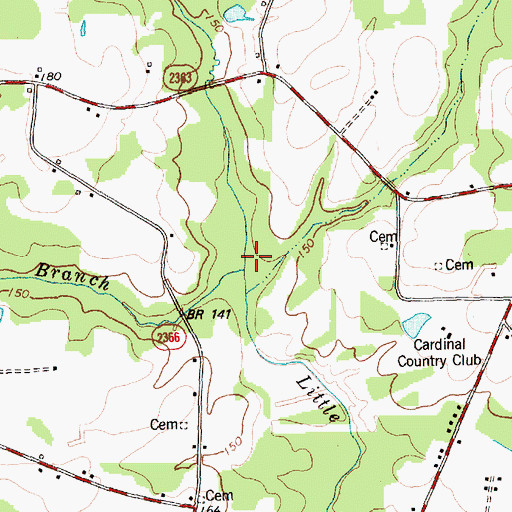 Topographic Map of Burnt Stocking Branch, NC