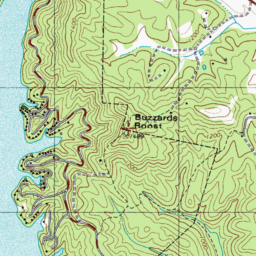 Topographic Map of Buzzards Roost, NC