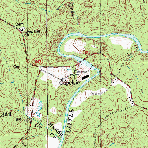Topographic Map of Capelsie, NC