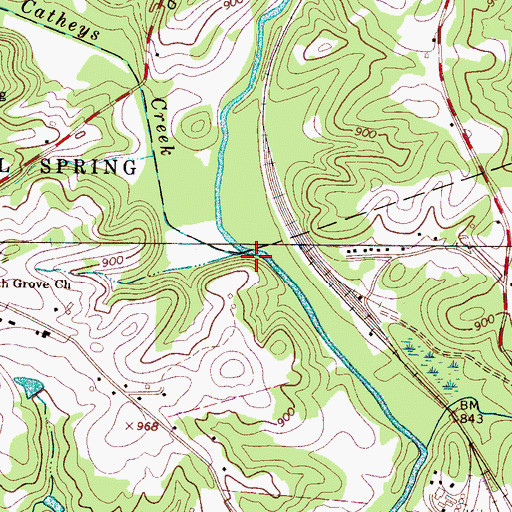 Topographic Map of Catheys Creek, NC