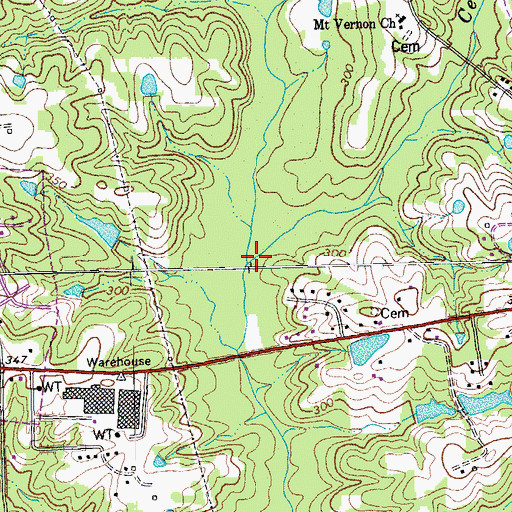 Topographic Map of Cedar Creek, NC