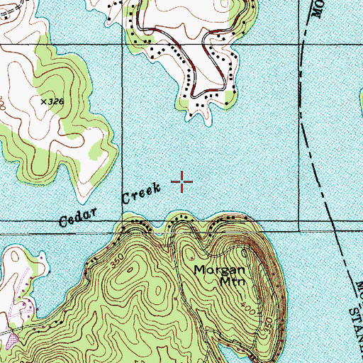 Topographic Map of Cedar Creek, NC