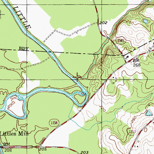 Topographic Map of Cheek Creek, NC
