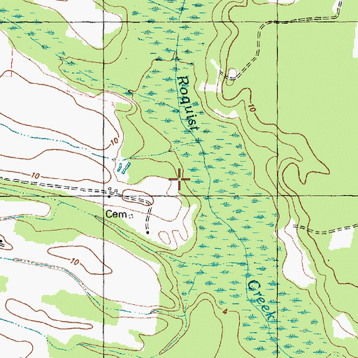 Topographic Map of Choowatic Creek, NC