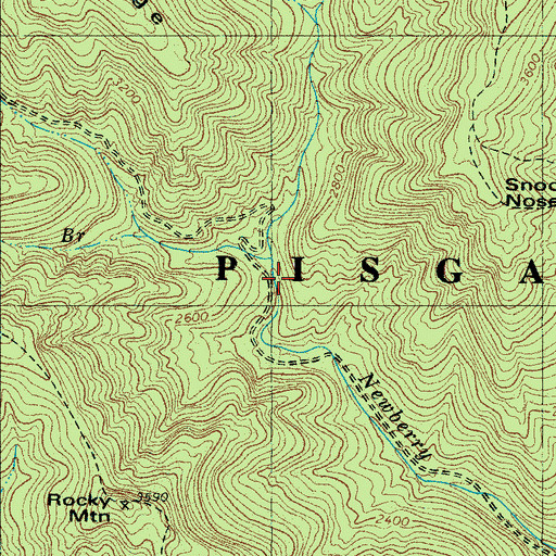 Topographic Map of Chute Branch, NC