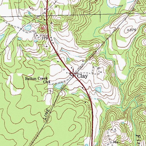 Topographic Map of Clay, NC