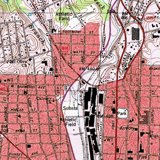 Topographic Map of Coley Branch, NC