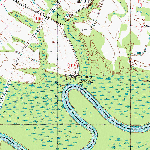 Topographic Map of Coniott Landing, NC