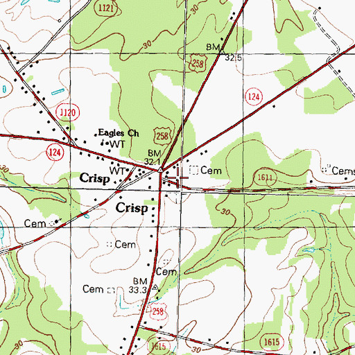 Topographic Map of Crisp, NC