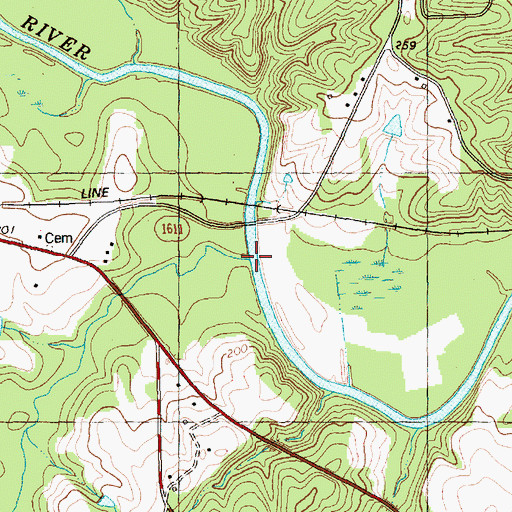 Topographic Map of Crooked Creek, NC