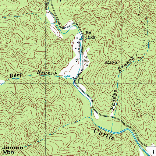 Topographic Map of Deep Branch, NC