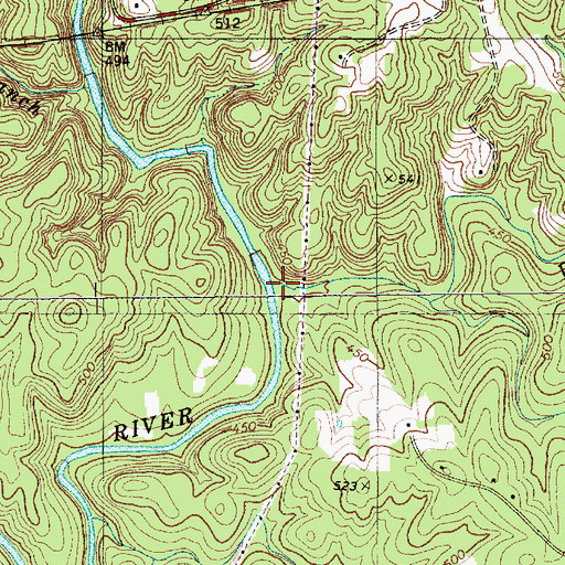Topographic Map of Dicks Creek, NC