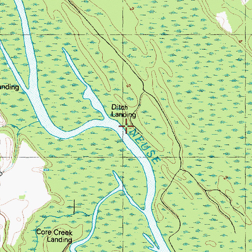 Topographic Map of Ditch Landing, NC