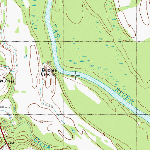 Topographic Map of Dupree Landing, NC
