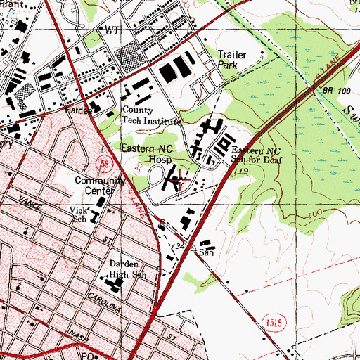 Topographic Map of Longleaf Neuro - Medical Treatment Center, NC