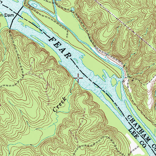 Topographic Map of Fall Creek, NC