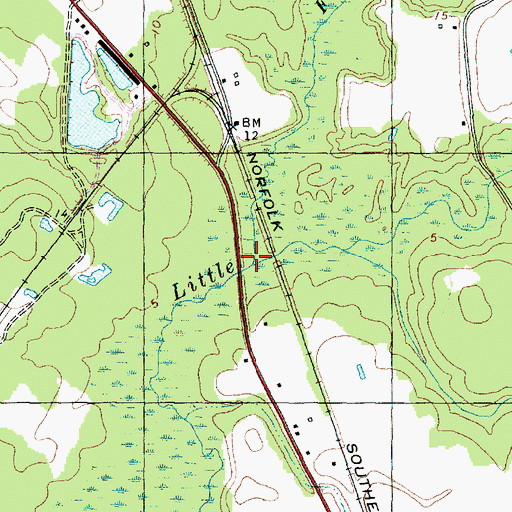 Topographic Map of Fisher Swamp, NC