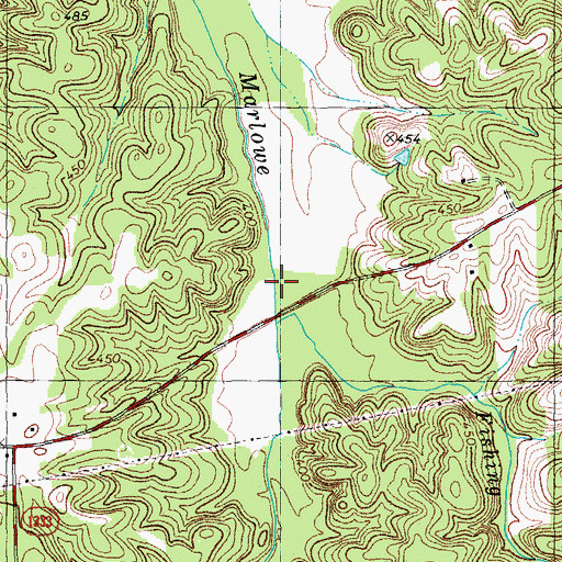 Topographic Map of Fishing Branch, NC