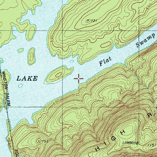 Topographic Map of Flat Swamp Creek, NC