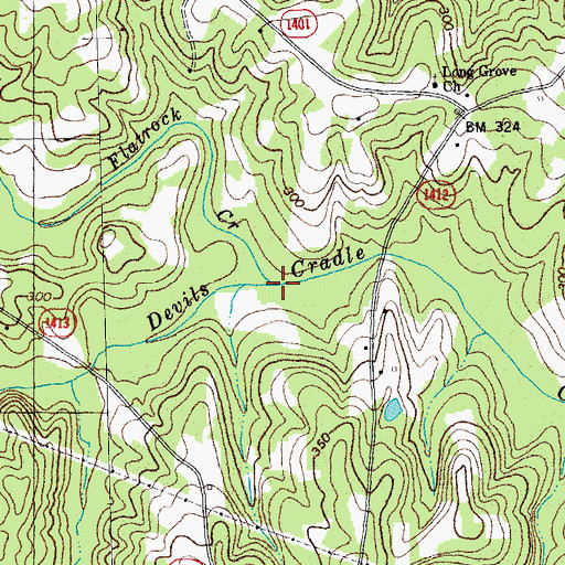 Topographic Map of Flatrock Creek, NC