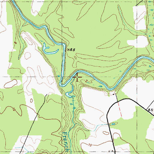 Topographic Map of French Branch, NC