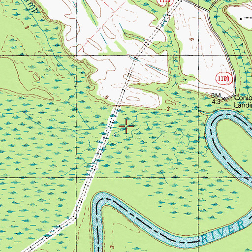 Topographic Map of Frog Level Swamp, NC