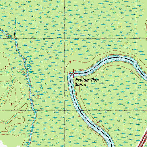 Topographic Map of Frying Pan Bend, NC