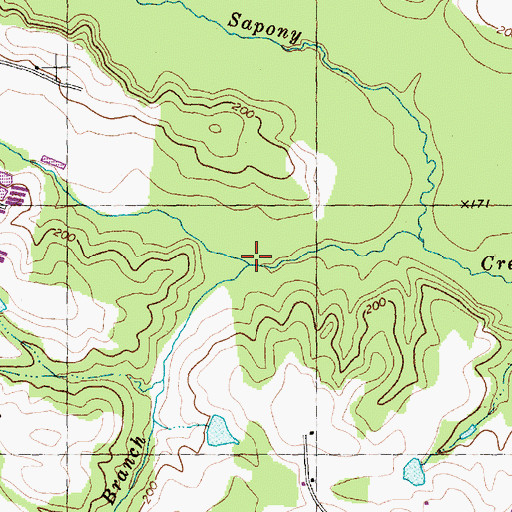 Topographic Map of Gabe Branch, NC