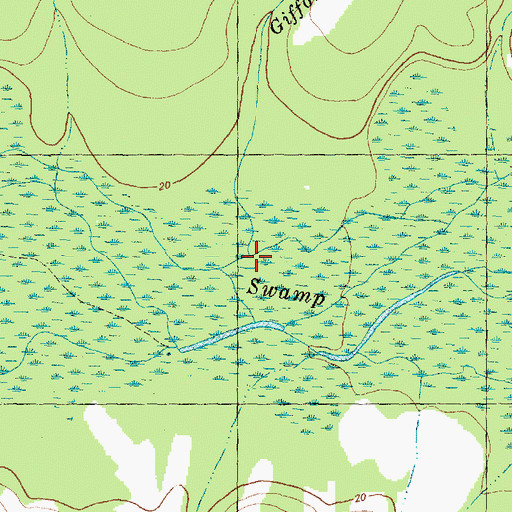 Topographic Map of Giffords Branch, NC