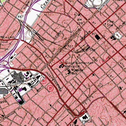Topographic Map of Good Samaritan Hospital (historical), NC